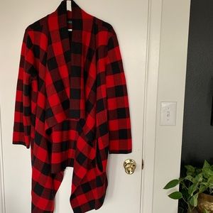 Buffalo Check Cardigan Sweater NWOT